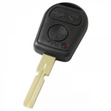 BMW 3-knops sleutelbehuizing - sleutelbaard recht met inkeping midden met elektronica 433MHZ