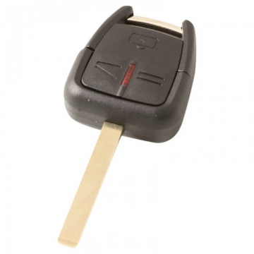 Opel 3-knops sleutelbehuizing - sleutelbaard recht met elektronica 433MHZ - ID40 transponder (model 2)