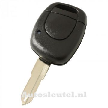Renault 1-knops sleutelbehuizing - sleutelbaard punt met opening met elektronica 433MHZ - 7946 transponder