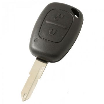 Renault 2-knops sleutelbehuizing - sleutelbaard punt met opening met elektronica 433MHZ - 7947 transponder (model 1)