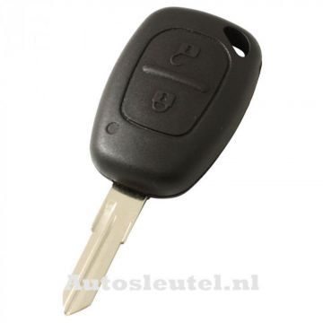 Renault 2-knops sleutelbehuizing - sleutelbaard punt met elektronica 433MHZ - 7946 transponder (model 1)