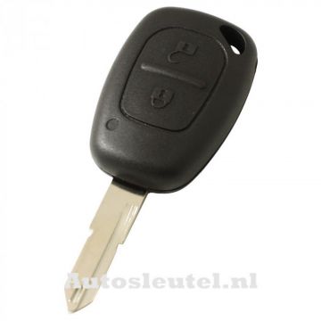 Renault 2-knops sleutelbehuizing - sleutelbaard punt met opening met elektronica 433MHZ - 7946 transponder (model 1)