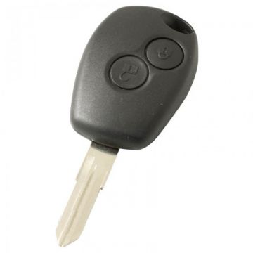 Renault 2-knops sleutelbehuizing - sleutelbaard punt met elektronica 433MHZ - PCF7946 transponder (model 2)