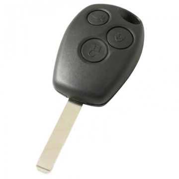 Renault 3-knops sleutelbehuizing - sleutelbaard recht met elektronica 433MHZ - PCF7939 transponder