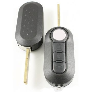 Fiat 3-knops klapsleutel zwart - sleutelbaard recht met elektronica 434MHZ -7946 transponder - Delphi