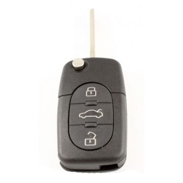 Audi 3-knops klapsleutel - sleutelbaard recht met elektronica 434MHZ - ID48 transponder