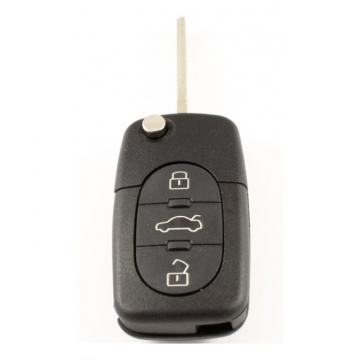 Audi 3-knops klapsleutel - sleutelbaard recht met elektronica 434MHZ - ID48 transponder (model 2) - 231K