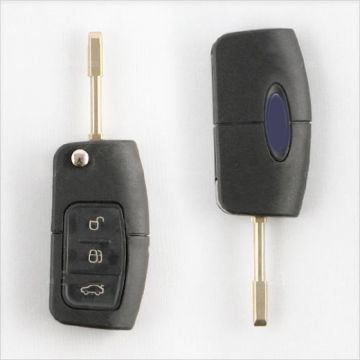 Ford 3-knops klapsleutel - sleutelbaard rond met elektronica 433MHZ - 4D60 transponder