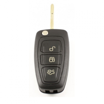 Ford Mondeo 3-knops klapsleutel - sleutelbaard rond met elektronica 433MHZ