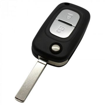 Renault 2-knops klapsleutel - sleutelbaard recht met elektronica 433MHZ - PCF7946 - ID46 transponder