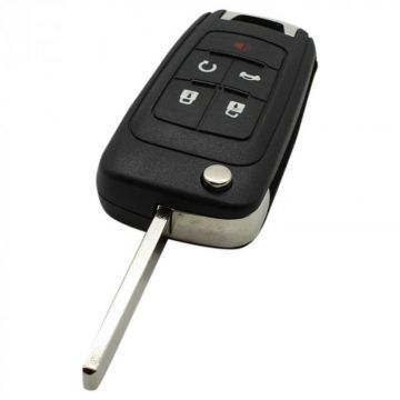 Chevrolet 4-knops klapsleutel met paniek knop met elektronica 433MHZ -  ID46/ PCF7937E / PCF7941E transponder