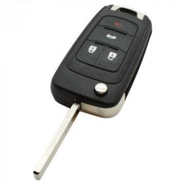 Chevrolet 3-knops klapsleutel met paniek knop met elektronica 433MHZ -  ID46/ PCF7937E / PCF7941E transponder
