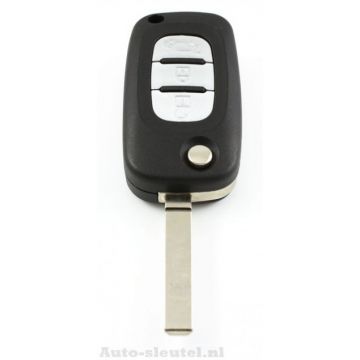 Renault 3-knops klapsleutel - sleutelbaard recht met elektronica 433MHZ - PCF7961 transponder
