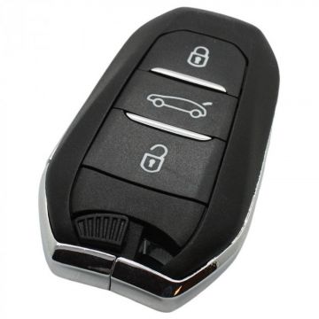 Peugeot 3-knops Smart Key Behuizing met elektronica 434MHZ - 4A HITAG AES NCF29A1 128bit transponder