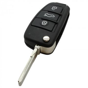 Audi 3-knops klapsleutel - sleutelbaard recht met elektronica 434MHZ - ID48 transponder - 8P0837220D