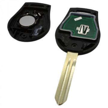 Nissan 2-knops sleutelbehuizing - sleutelbaard punt met elektronica 433MHZ - ID46 transponder Image