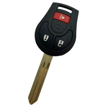 Nissan 3-knops sleutelbehuizing - sleutelbaard punt met elektronica 433MHZ - ID46 transponder