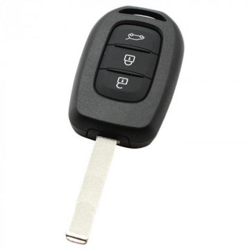 Renault 3-knops sleutelbehuizing - sleutelbaard recht met elektronica 434MHZ - PCF7961 transponder