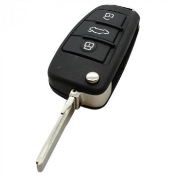 Audi 3-knops klapsleutel - sleutelbaard recht met elektronica 433MHZ - ID48 transponder - 8E0 837 220Q - 220K - 220D