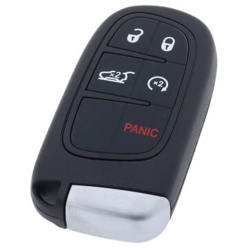 Fiat 4-knops Smart Key met paniek knop met elektronica - PCF7945M - Hitag AES -  GQ4 54T