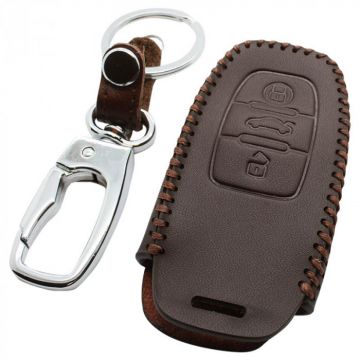 Audi 3-knops smart key sleutelhoes - bruin