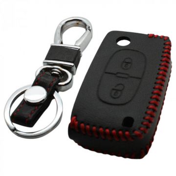 Peugeot 2-knops klapsleutel sleutelhoes - zwart