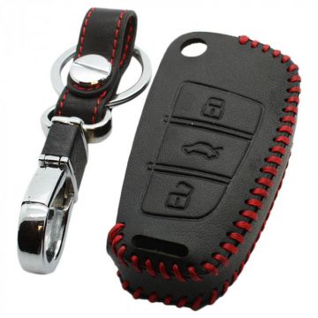 Audi 3-knops klapsleutel sleutelhoes - zwart (model 2)