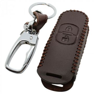 Mazda 2-knops smart key sleutelhoes - bruin