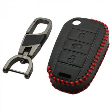 Citroën 3-knops klapsleutel sleutelhoes - zwart (model 2)