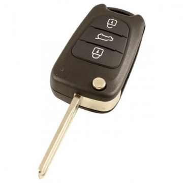 Hyundai 3-knops klapsleutel - sleutelbaard recht met inkeping midden (model 1)