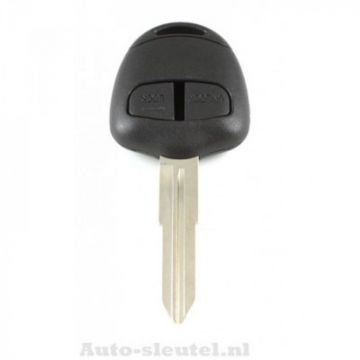 Mitsubishi 2-knops sleutelbehuizing - sleutelbaard punt met inkeping rechts met elektronica 433MHZ - ID46 transponder