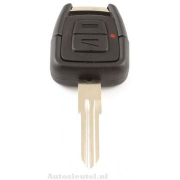Opel 2-knops sleutelbehuizing - sleutelbaard punt inkeping links met elektronica 433MHZ - ID40 transponder (model 2)