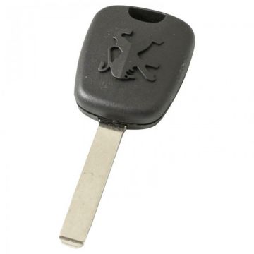 Peugeot contactsleutel behuizing met transponder (ID46) - sleutelbaard recht