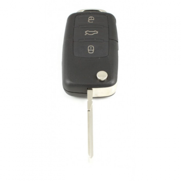 Volkswagen 3-knops klapsleutel - sleutelbaard recht met inkeping zijkant (model 1)