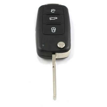 Volkswagen 3-knops klapsleutel - sleutelbaard recht met inkeping zijkant (nieuw model)