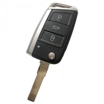 Volkswagen 3-knops klapsleutel - sleutelbaard recht met inkeping zijkant (oa Golf 7)