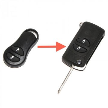Chrysler 2-knops klapsleutel - sleutelbaard punt (ombouwset)