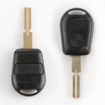 BMW 2-knops sleutelbehuizing, oude type - sleutelbaard recht met inkeping midden