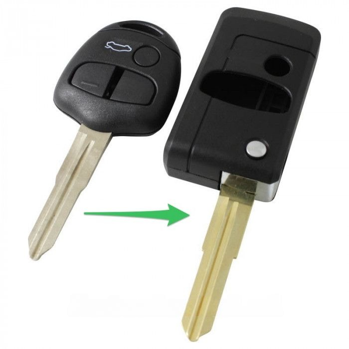 Mitsubishi 3-knops klapsleutel - sleutelbaard punt (ombouwset) main product photo