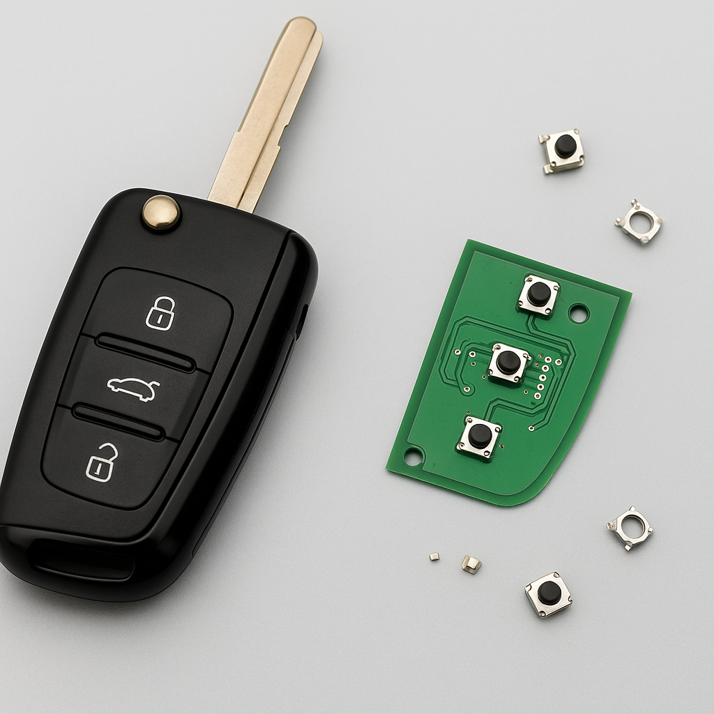 Wat als de knopjes op het printplaatje van je autosleutel zijn afgebroken?